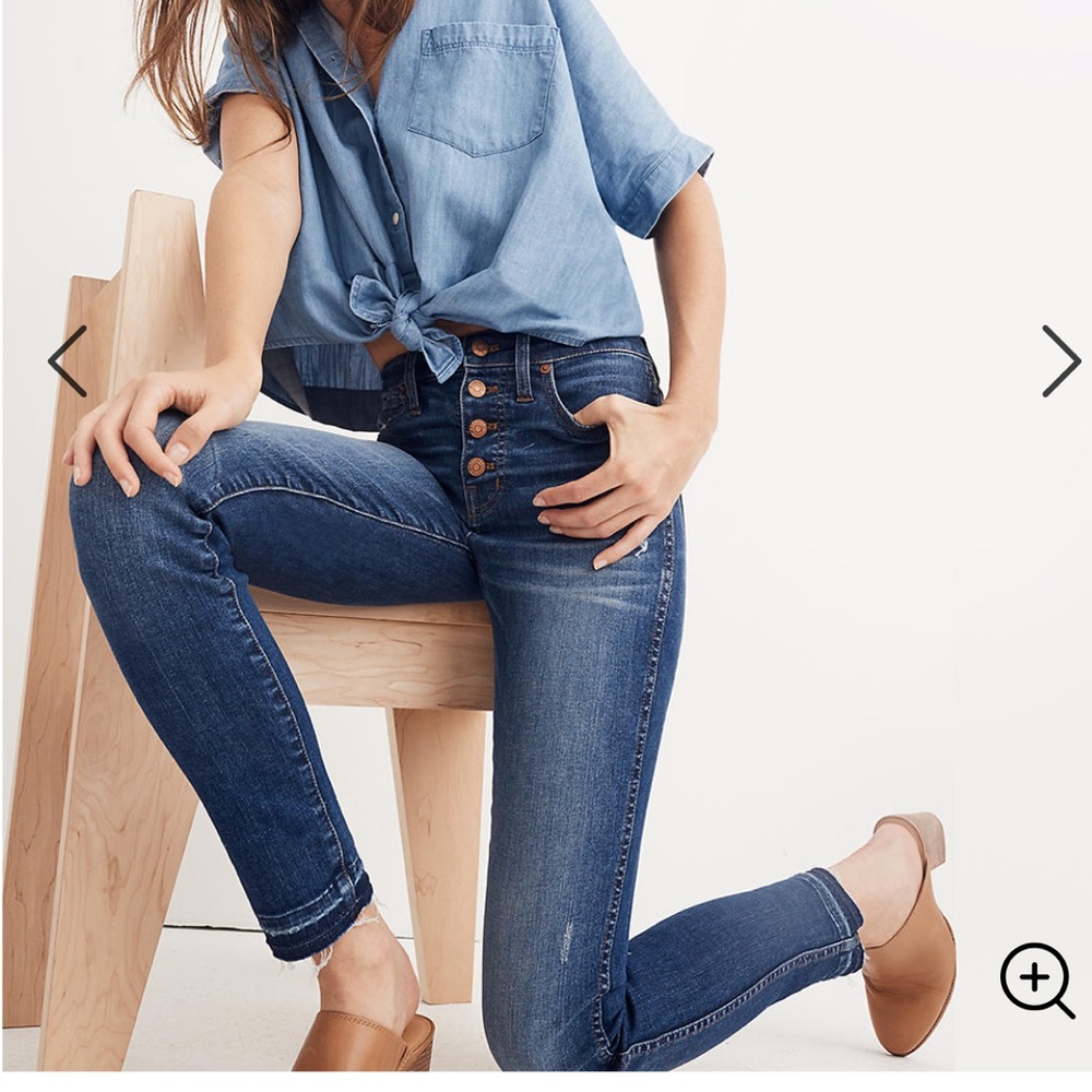 Madewell NWOT 10” High Rise Drop Hem Skinny